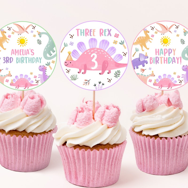 Dinosaur Cupcake Toppers - Etsy