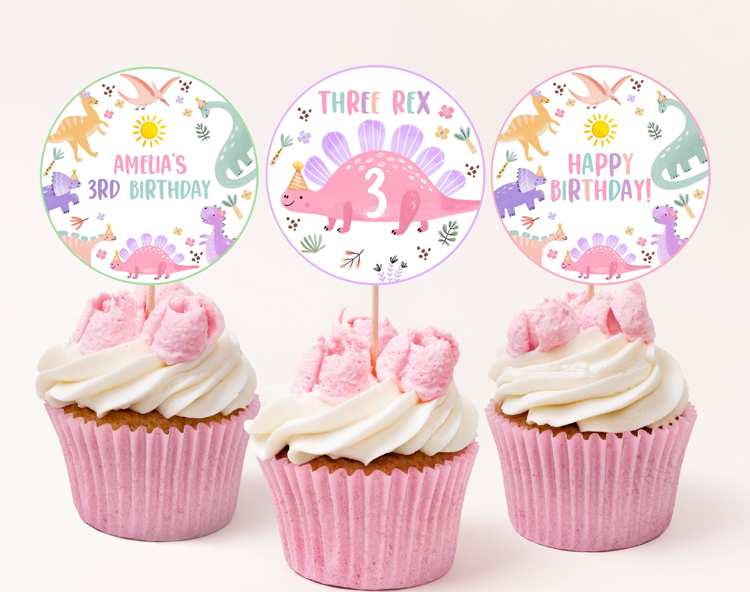 24 Topper Per Cupcake A Forma Di Dinosauro – Decorazioni Per Torte Compleanno A Tema