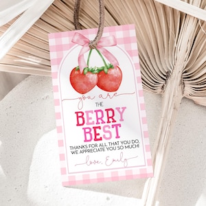 You are the Berry Best Geschenkanhänger Erdbeer Tag Danke Lehrer Wertschätzung Mitarbeiter Volunteer End of Year Schule Tags Printable HL67P
