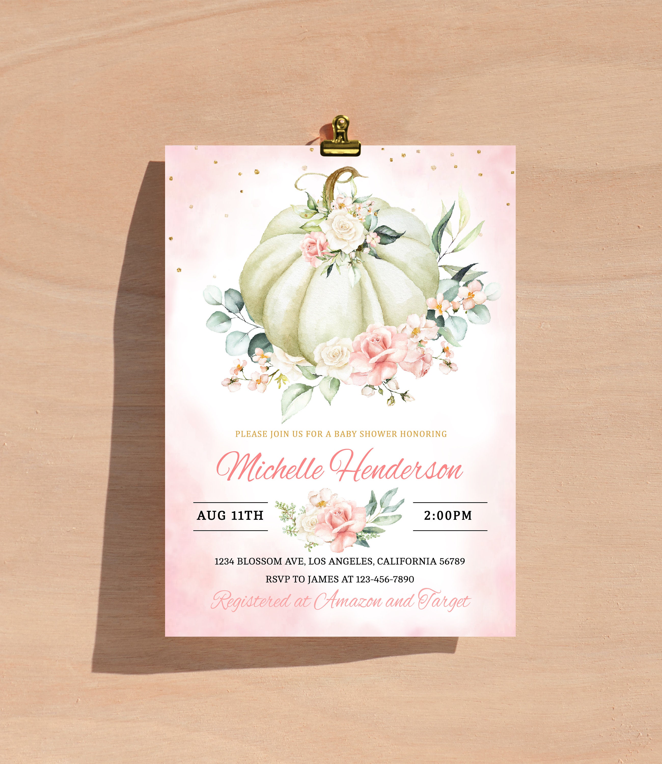 Kleine Kürbis Baby Shower Einladung Kürbis ist unterwegs | Etsy