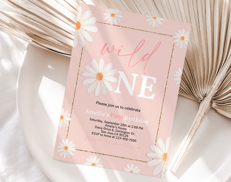Daisy Birthday Invitation EDITABLE Daisy First Birthday Etsy