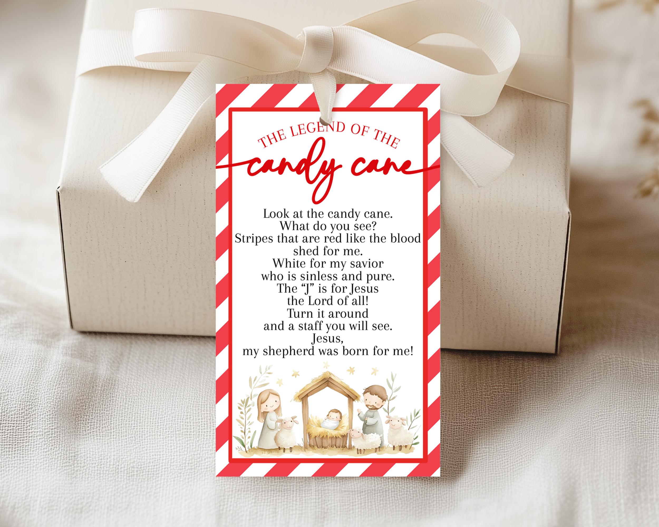 Legend of the Candy Cane Printable Tags, Kids Christian Treat Tag ...