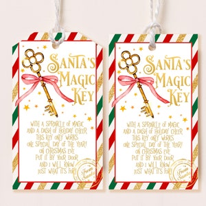 Printable Santa's Magic Key Poem Tag, Santa Key Tag, Party Gift