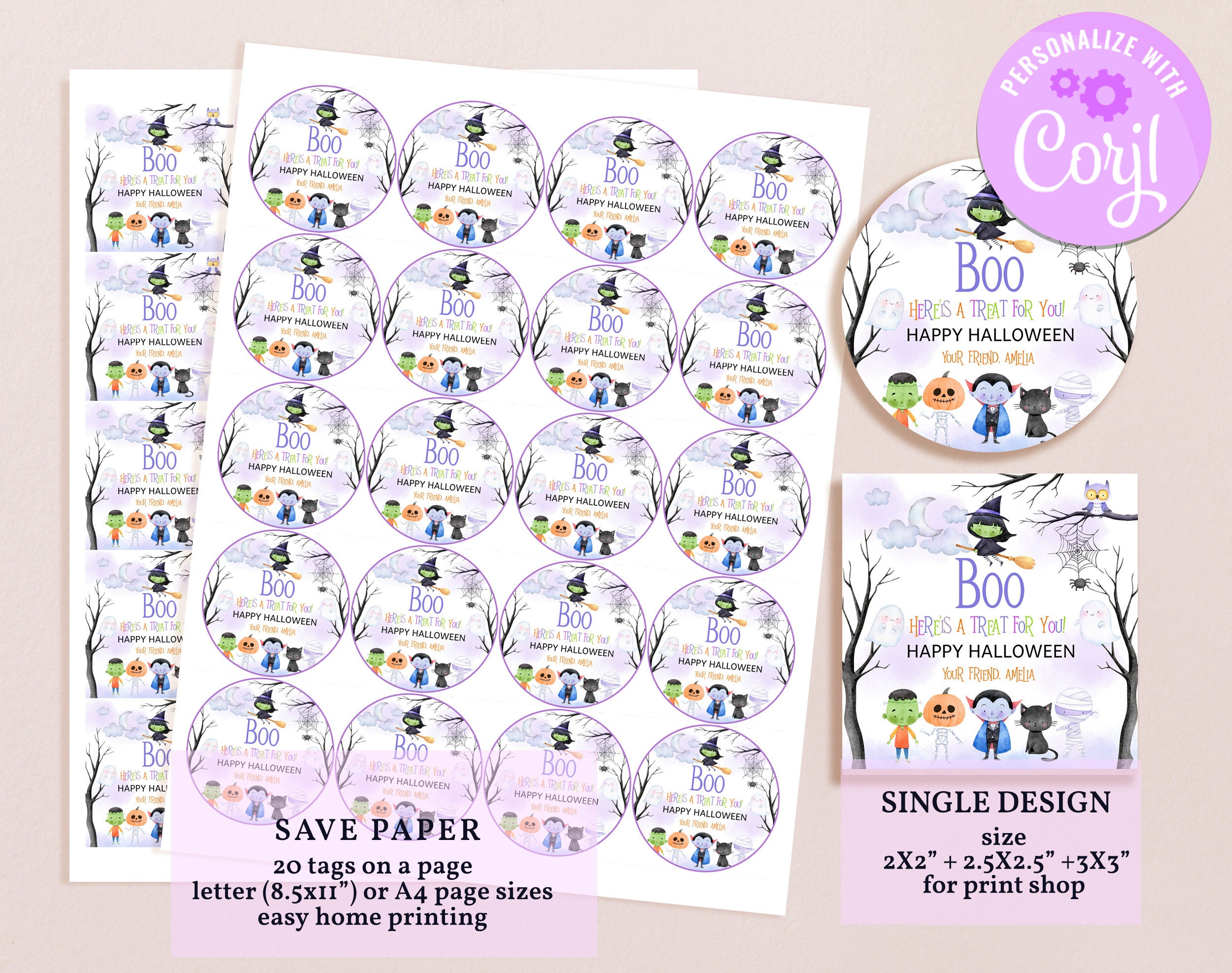 Halloween Birthday Thank You Stickers Kids Halloween Costume Party Gift ...