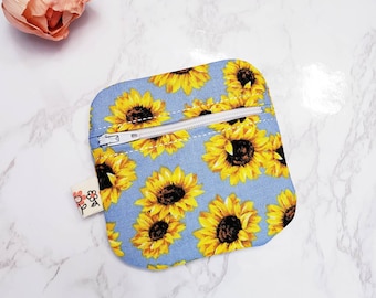 Exquisite Buckle Coin Purses Sunflowers Sunny Pattern Mini Wallet Key Card Holder Purse for Women 