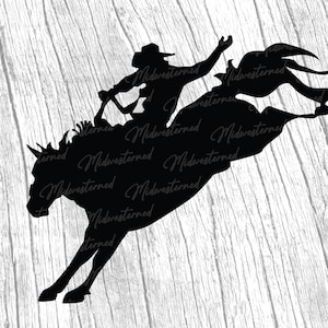 Bronc Rider SVG - Bucking Horse svg - Rodeo clipart - Saddle Bronc rider art