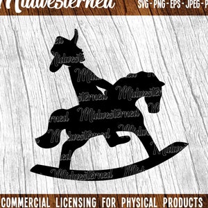 Schaukelpferd Junge SVG - Cowboy svg - Kleinkind Pferd Kunst - Junge auf Schaukelpferd png