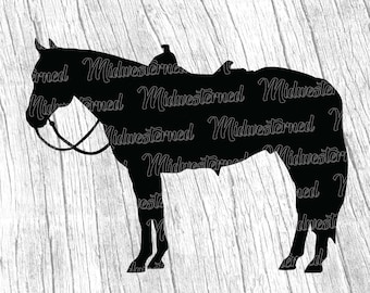 Saddled Horse SVG - Horse Silhouette svg - Horse svg