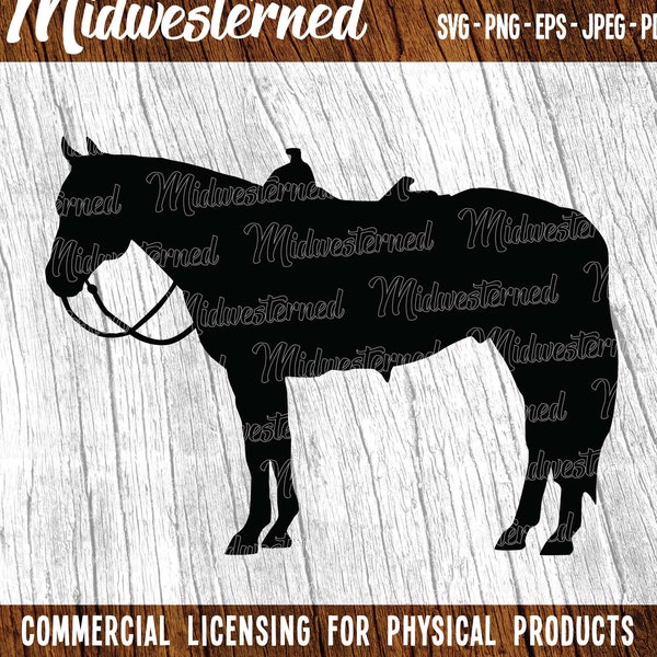 Saddled Horse SVG - Horse Silhouette svg - Horse svg