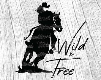 Cowgirl Horse Riding SVG – Western Rodeo Clipart (Digital Download)