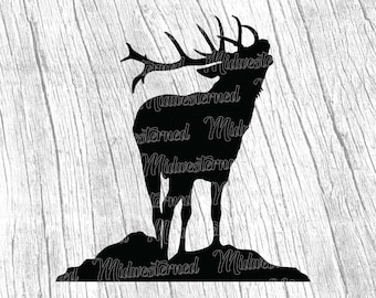 Bugling Elk Silhouette SVG – Hunting Clipart (Digital Download)