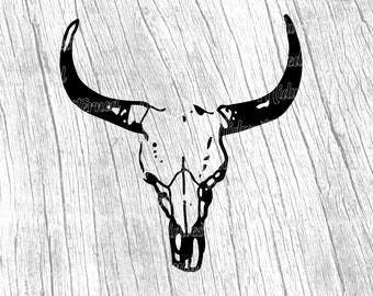 Bull Skull SVG – Western Clipart, Skull Decal (Digital Download)