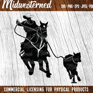 Kalb Roper SVG - Abseilen svg - Pferde svg - Cowboy svg - Rodeo Clip Art