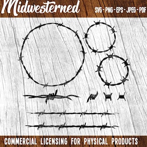Barbed Wire Bundle SVG - Barb Wire svg - Western Wreath clip art