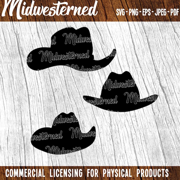 Cowboy Hat Silhouettes SVG - Cowboy Hat svg - Cowboy Hat clipart - Western Hat svg