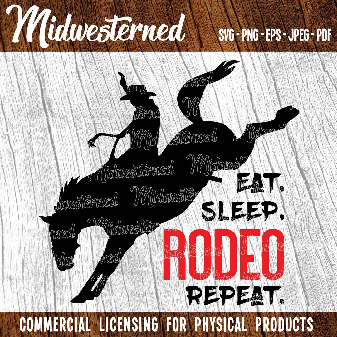 Eat Sleep Rodeo Bronc SVG – Cowboy Clipart (digital Download) - Etsy