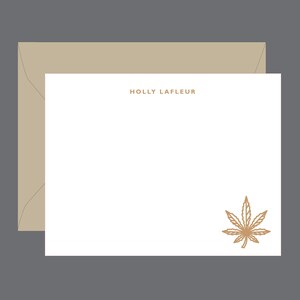 Personalized Cannabis Stationery Notecard Set of 50