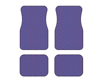 Retro Memphis Style Seamless Pattern Car Mats (Set of 4) - Vibrant & Durable