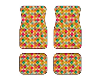 Vintage Abstract Pattern Car Mats (Set of 4) - Classic Elegance & Ultimate Protection