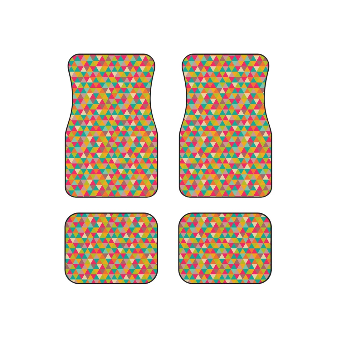 Abstract Geometric Triangle Pattern Car Floor Mats (set of 4) - Modern ...