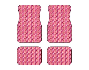 Colourful Red Geometric Background Car Floor Mats (Set of 4) - Vibrant Protection & Style"