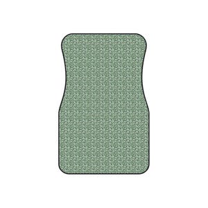Green Leaf Seamless Pattern Car Mats Set of 4 | Stylish Customizable Non-Slip Rubber Backing Durable and Easy to Clean