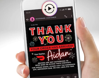 Custom DoorDash Thank You GIF, DoorDash Stickers Alternative for Ratings and Tips, Dasher Accessories