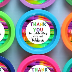 Birthday Party Stickers, Stickers for Mini Doh Containers, Custom Thank You Labels for Kids Party Favor Bags, Goodie Bag Stickers Boy Girl