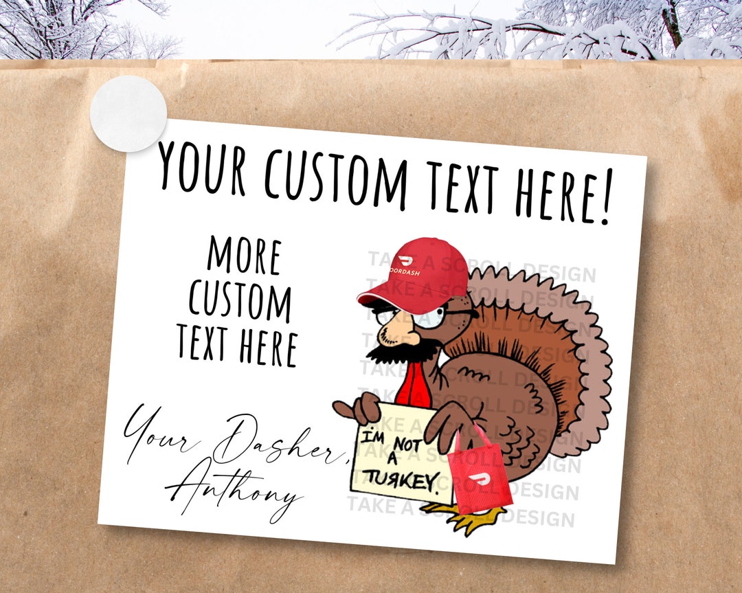 Printable Doordash Thanksgiving Thank You Cards Custom Etsy