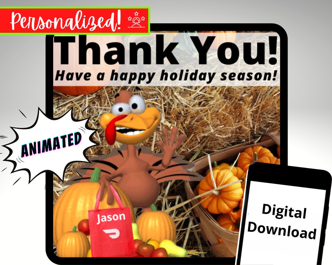 Doordash Thanksgiving Holiday Animated Text for Delivery Etsy
