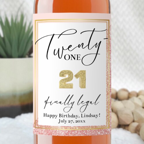 21st Birthday Wine Label Custom 21st Birthday Gift for Her - Etsy