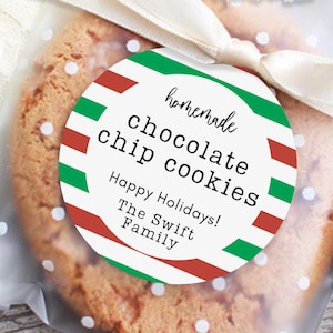Christmas Baked Goods Labels, Holiday Cookie Tags, Canning Jar Labels, Homemade Food Stickers, Personalized Custom Christmas Favor Stickers