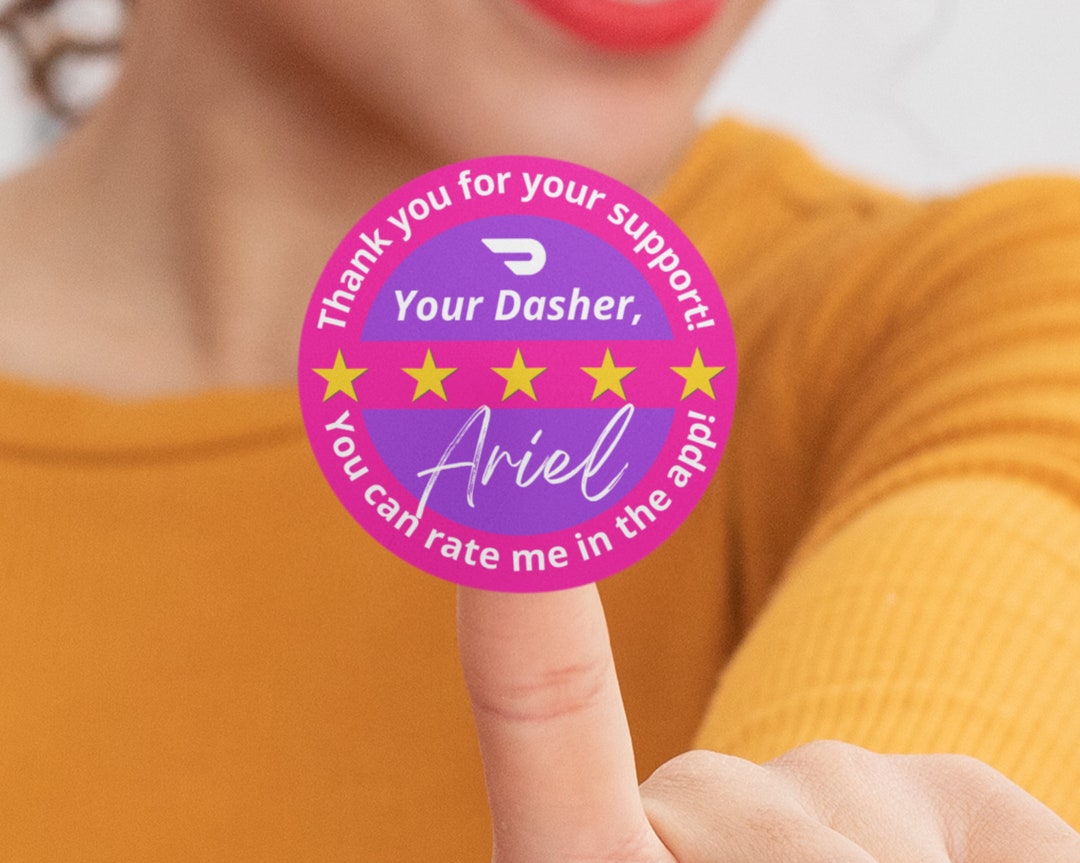 Doordash Thank You Stickers for Bags Doordash Driver Etsy