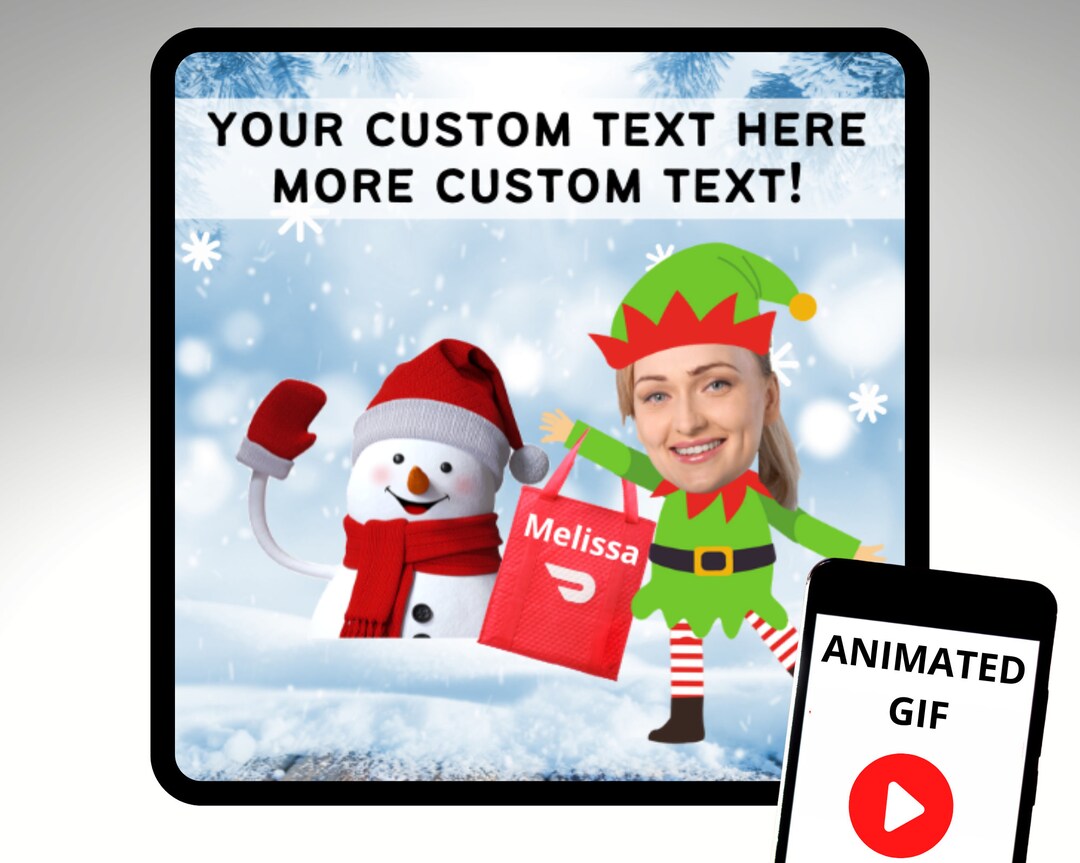Doordash Christmas Thank You Animated Text Delivery Driver Etsy