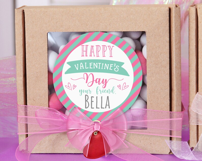 Cute Valentine's Day Labels Custom Classroom Valentines - Etsy