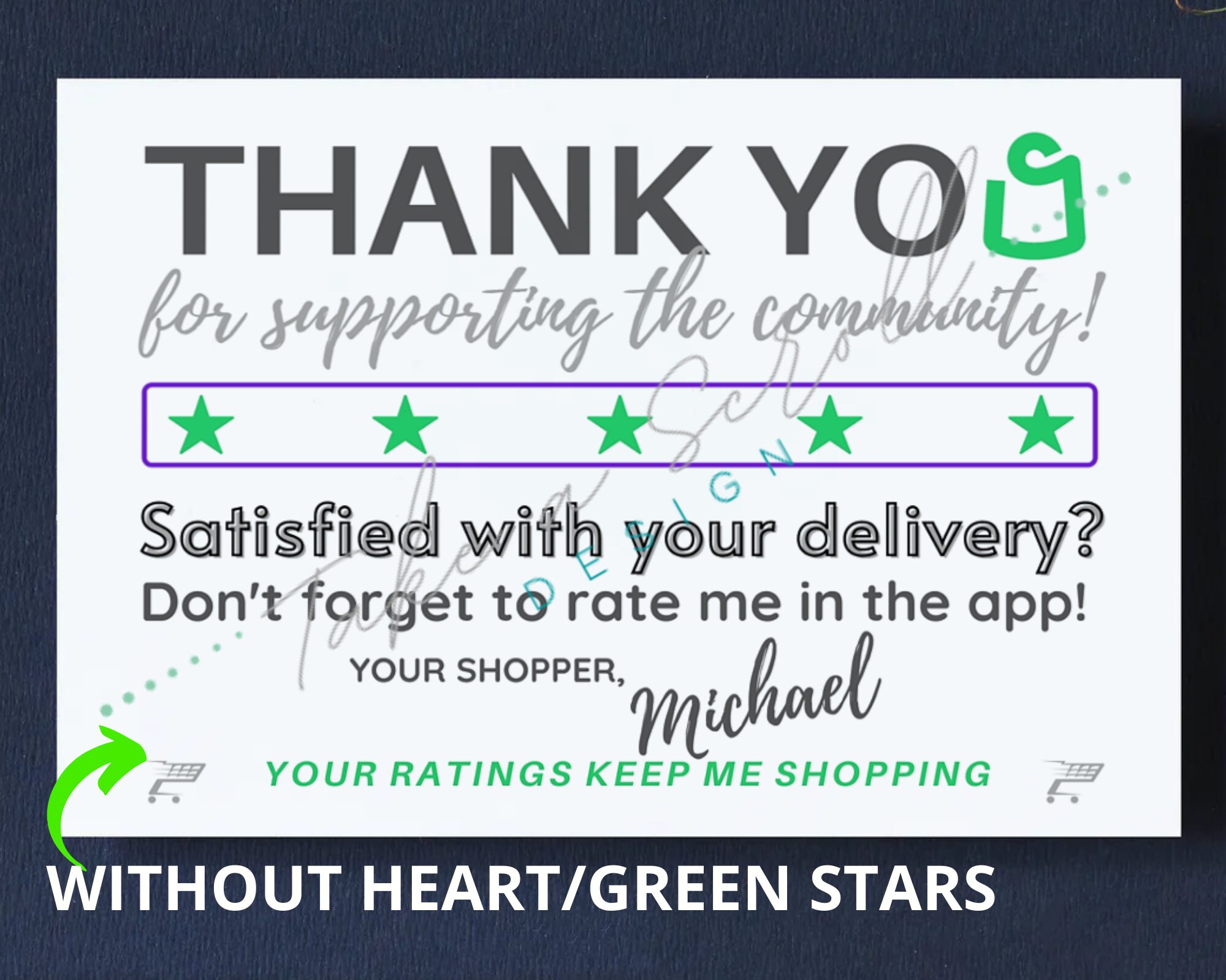 Shipt Personalized Thank You Cards 50/100count 6 x Etsy