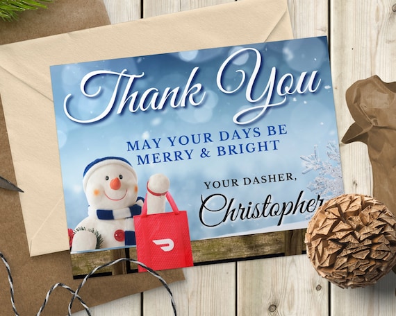 Personalized Doordash Thank You Digital Download (Instant Download) 