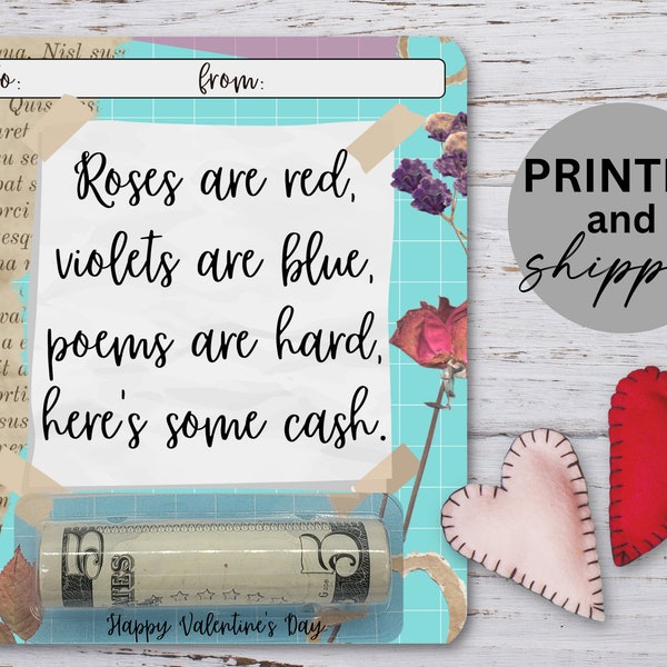 Valentines Day Money Card, Valentines Day Gift for Teen, Valentine's Money Holder Card, Cash Gift Idea, Money Gift for Son, Daughter