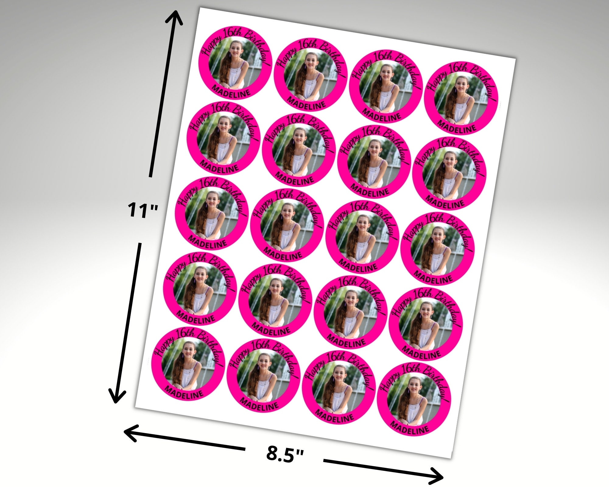 custom photo birthday stickers 20sheet ships same day of etsy