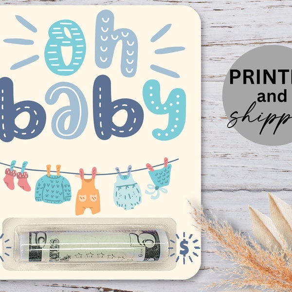 Baby Shower Money Card for Boy, Cash Gift for Baby Shower, Diaper Fund, Gift for New Mom, Diaper Party Gift for New Dad, Baby Shower Gift