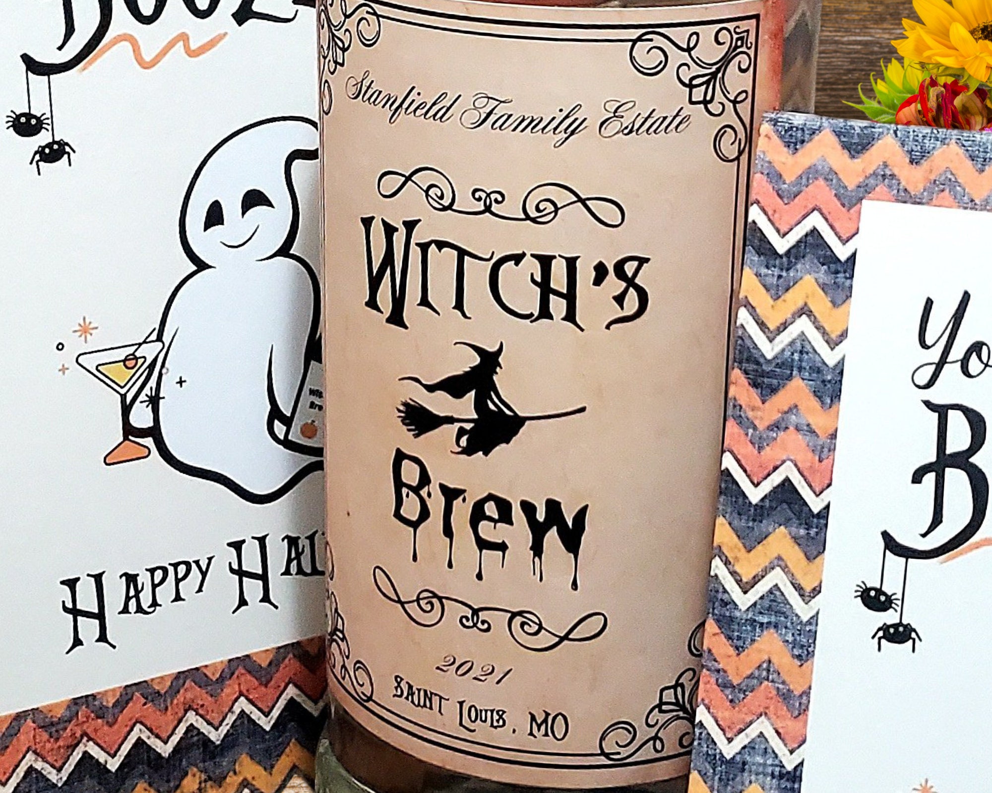 Halloween Wine Labels Personalized, Halloween Decorations, Party Decor ...