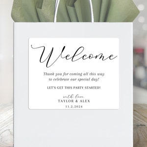 Welcome Bag Stickers Wedding, Hotel Welcome Bag Stickers Bulk, Destination Welcome Gift Bag Labels, Welcome Bag Tags, Guest Thank You Coming