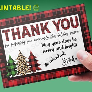Printable Delivery Driver Christmas Holiday Rating Cards, Personalized Digital Download, Custom Thank You