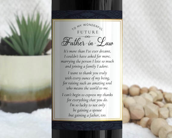 Cadeau de mariage pour beaux-parents Étiquette de vin pour les