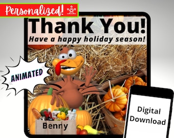 Shopper Thanksgiving Thank You Rating Animated Text! →Personalized →Digital Download