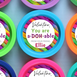 You are a DOH able Valentine's Day Stickers for Kids, Personalized Classroom Favor Labels, Custom Valentines Gift Labels, 20-count, 2 inch