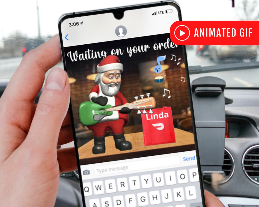 Doordash Christmas Animated Text Dasher Waiting on Your Order Etsy