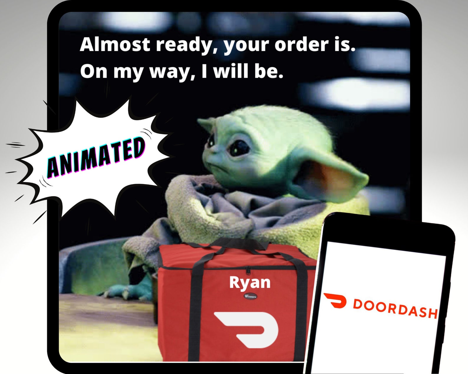 DoorDash Custom Animated GIF Text Personalized | Etsy