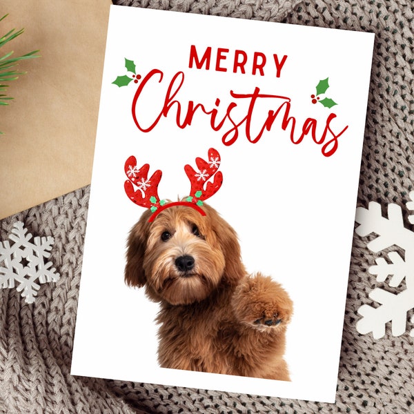 Pet Christmas Card, Printable Dog Holiday Card, Digital Download Christmas Card, Cards with Photo, Cat Christmas Card, Christmas Post Card