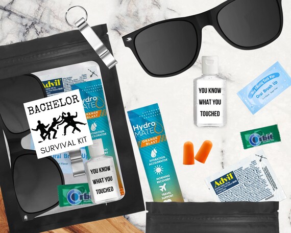 Bachelor Party Survival Hangover Kit With Supplies Wedding | Etsy